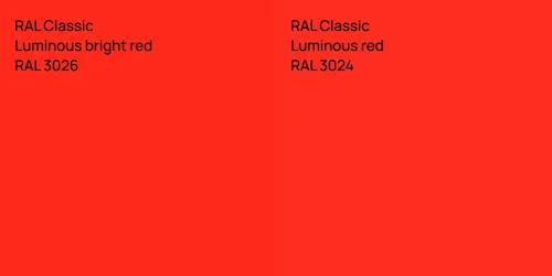 RAL 3026  Luminous bright red vs RAL 3024  Luminous red
