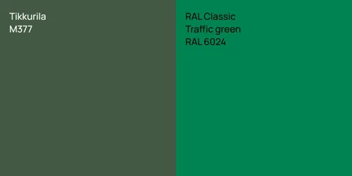 M377  vs RAL 6024  Traffic green