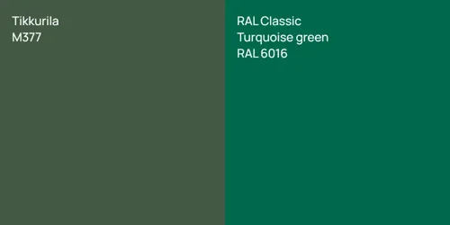 M377  vs RAL 6016  Turquoise green