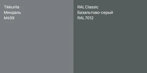 M499 Миндаль vs RAL 7012 Базальтово-серый