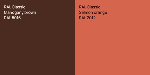 RAL 8016  Mahogany brown vs RAL 2012  Salmon orange