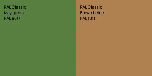 RAL 6017  May green vs RAL 1011  Brown beige