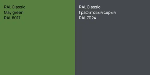 RAL 6017 May green vs RAL 7024 Графитовый серый