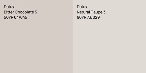 50YR 64/045 Bitter Chocolate 5 vs 90YR 73/029 Natural Taupe 3