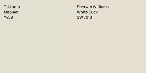 Y458 Мерино vs SW 7010 White Duck