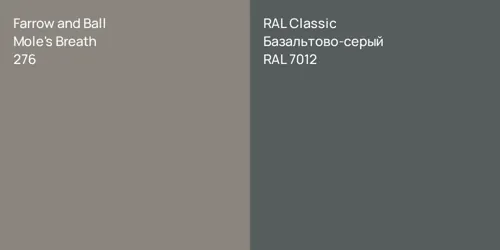 276 Mole's Breath vs RAL 7012 Базальтово-серый