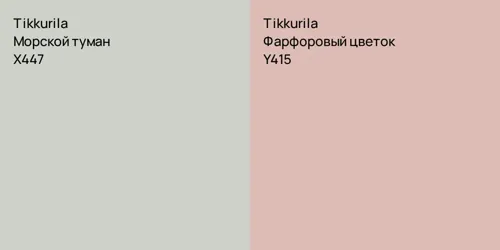 X447 Морской туман vs Y415 Фарфоровый цветок