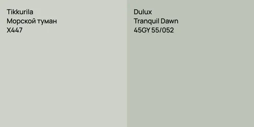 X447 Морской туман vs 45GY 55/052 Tranquil Dawn