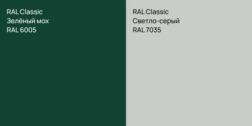 RAL 6005 Зелёный мох vs RAL 7035 Светло-серый