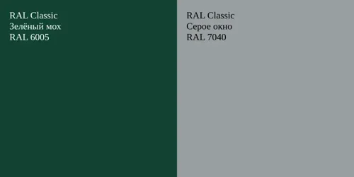 RAL 6005 Зелёный мох vs RAL 7040 Серое окно