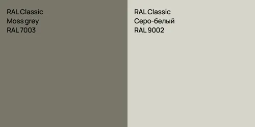 RAL 7003  Moss grey vs RAL 9002 Серо-белый