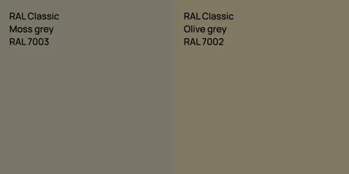 RAL 7003  Moss grey vs RAL 7002  Olive grey