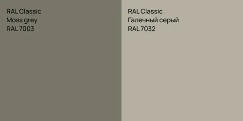 RAL 7003  Moss grey vs RAL 7032 Галечный серый