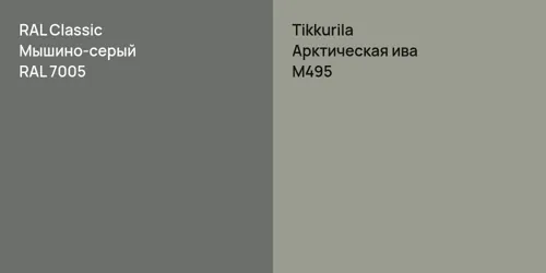 RAL 7005 Мышино-серый vs M495 Арктическая ива