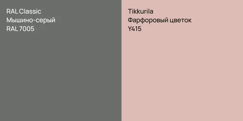 RAL 7005 Мышино-серый vs Y415 Фарфоровый цветок