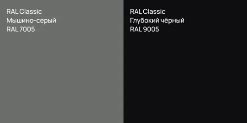 RAL 7005 Мышино-серый vs RAL 9005 Глубокий чёрный