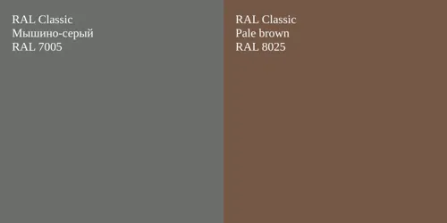 RAL 7005 Мышино-серый vs RAL 8025  Pale brown
