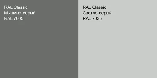 RAL 7005 Мышино-серый vs RAL 7035 Светло-серый