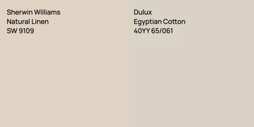 SW 9109 Natural Linen vs 40YY 65/061 Egyptian Cotton