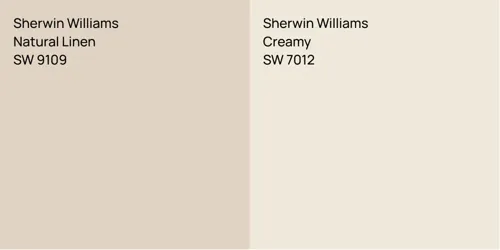 SW 9109 Natural Linen vs SW 7012 Creamy