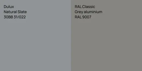 30BB 31/022 Natural Slate vs RAL 9007  Grey aluminium