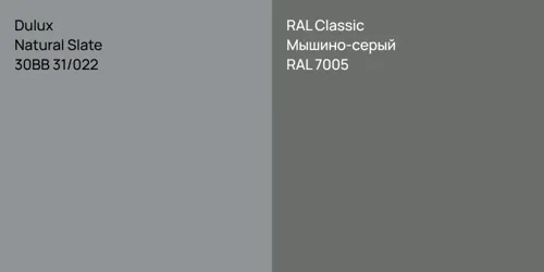 30BB 31/022 Natural Slate vs RAL 7005 Мышино-серый