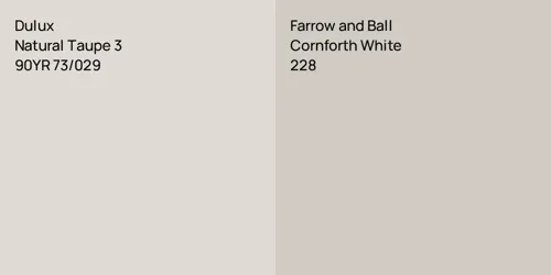 90YR 73/029 Natural Taupe 3 vs 228 Cornforth White