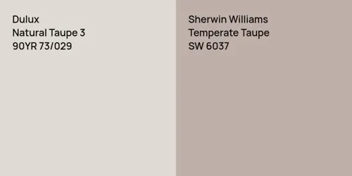 90YR 73/029 Natural Taupe 3 vs SW 6037 Temperate Taupe