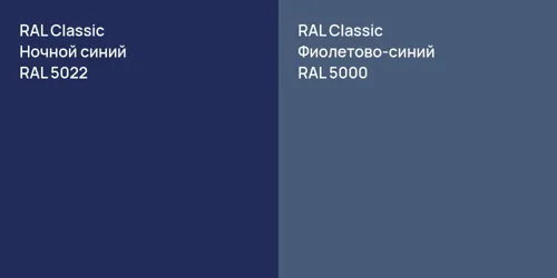 RAL 5022 Ночной синий vs RAL 5000 Фиолетово-синий