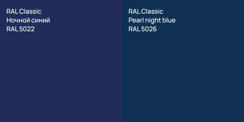 RAL 5022 Ночной синий vs RAL 5026 Pearl night blue