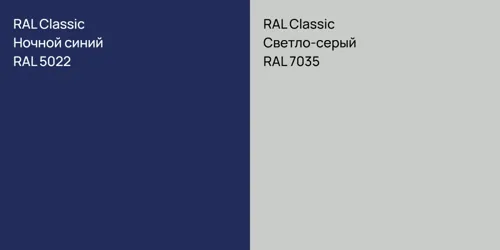 RAL 5022 Ночной синий vs RAL 7035 Светло-серый