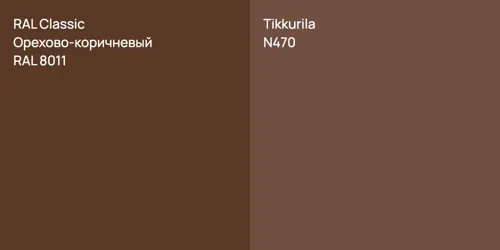 RAL 8011 Орехово-коричневый vs N470 null