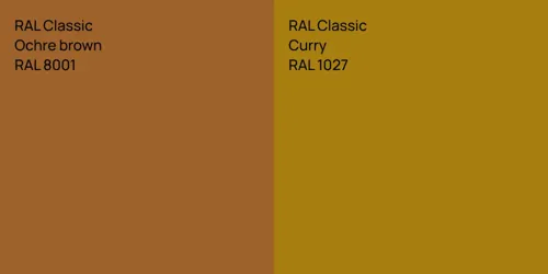 RAL 8001  Ochre brown vs RAL 1027  Curry