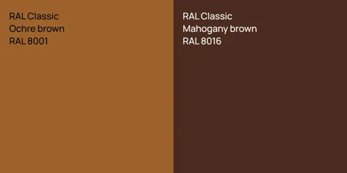 RAL 8001 Ochre brown vs RAL 8016 Mahogany brown