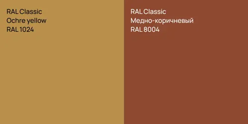 RAL 1024  Ochre yellow vs RAL 8004 Медно-коричневый