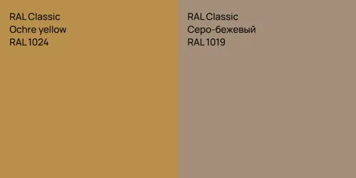 RAL 1024 Ochre yellow vs RAL 1019 Серо-бежевый