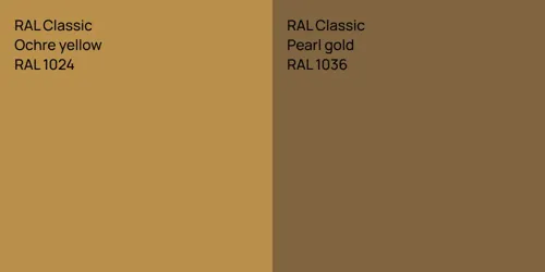 RAL 1024  Ochre yellow vs RAL 1036  Pearl gold