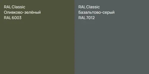 RAL 6003 Оливково-зелёный vs RAL 7012 Базальтово-серый
