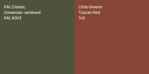 RAL 6003 Оливково-зелёный vs 140 Tuscan Red