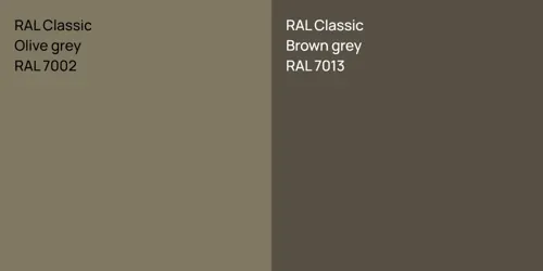 RAL 7002  Olive grey vs RAL 7013  Brown grey