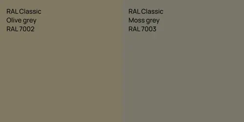 RAL 7002  Olive grey vs RAL 7003  Moss grey