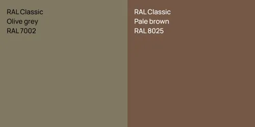 RAL 7002  Olive grey vs RAL 8025  Pale brown