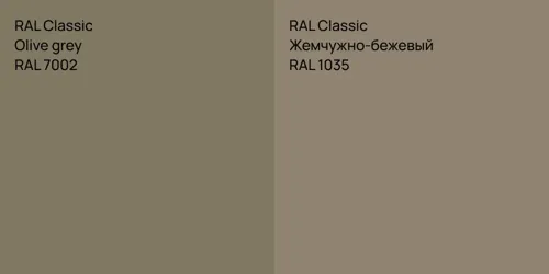 RAL 7002  Olive grey vs RAL 1035 Жемчужно-бежевый