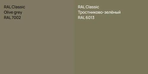 RAL 7002  Olive grey vs RAL 6013 Тростниково-зелёный