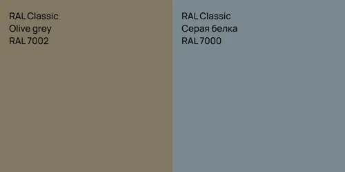 RAL 7002  Olive grey vs RAL 7000 Серая белка