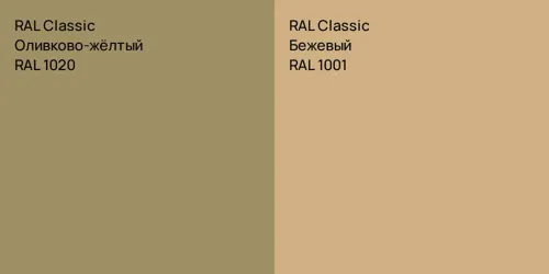 RAL 1020 Оливково-жёлтый vs RAL 1001 Бежевый