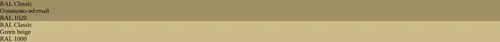 RAL 1020 Оливково-жёлтый vs RAL 1000  Green beige
