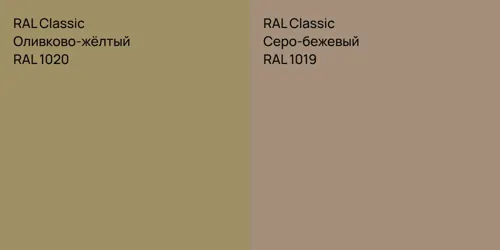 RAL 1020 Оливково-жёлтый vs RAL 1019 Серо-бежевый