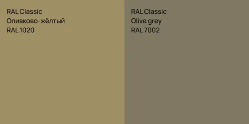 RAL 1020 Оливково-жёлтый vs RAL 7002  Olive grey