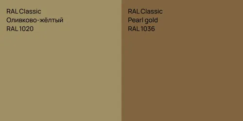 RAL 1020 Оливково-жёлтый vs RAL 1036  Pearl gold